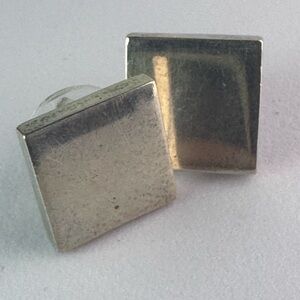 Vintage Square Silver Stud Earrings Taxco 925 Sterling Modernist